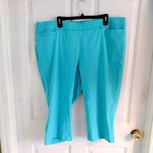 Kim Rogers plus size pull-on turquoise capris 22W